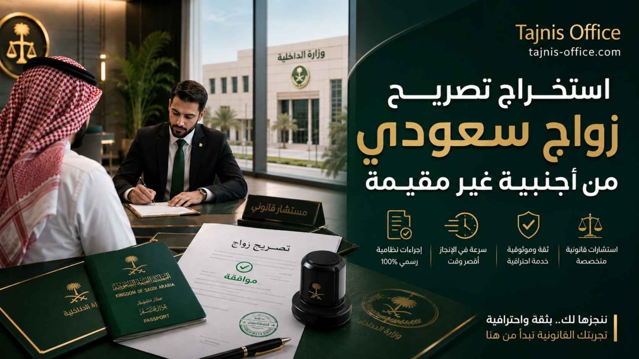 استخراج تصريح زواج سعودي من أجنبية غير مقيمة