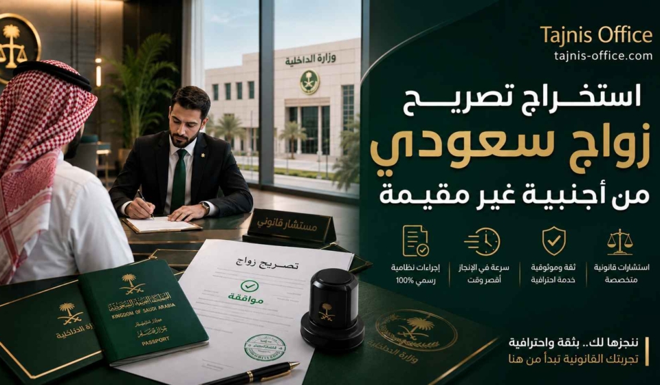 استخراج تصريح زواج سعودي من أجنبية غير مقيمة