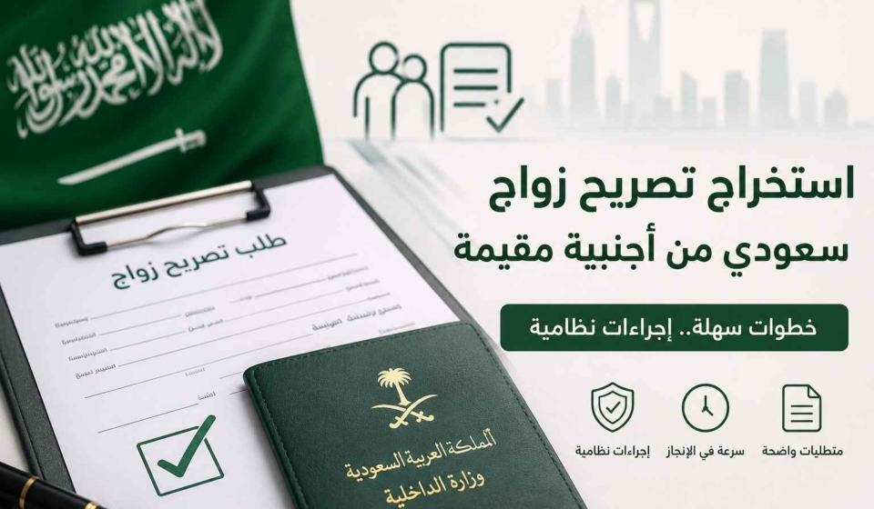 استخراج تصريح زواج سعودي من أجنبية مقيمة