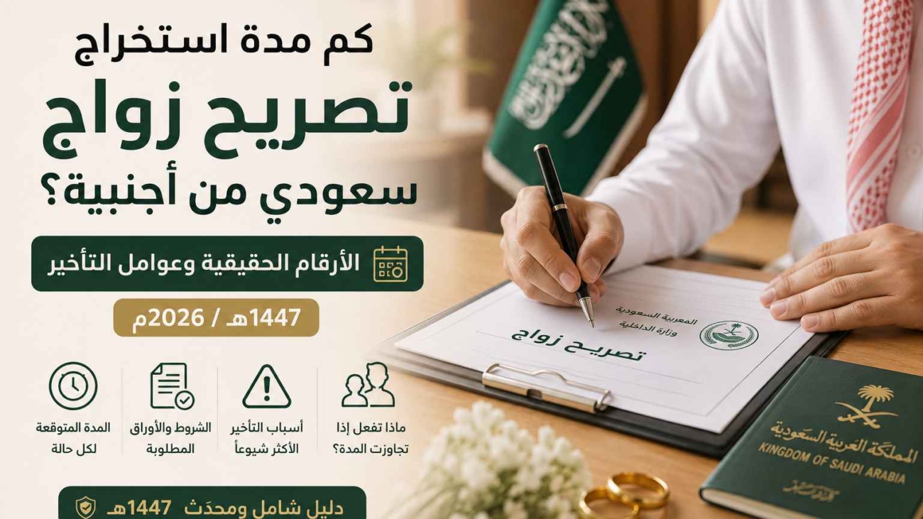كم مدة استخراج تصريح زواج سعودي من أجنبية